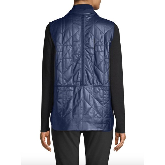 Lafayette 148 leather quilted vest - size large - Picture 2 of 10